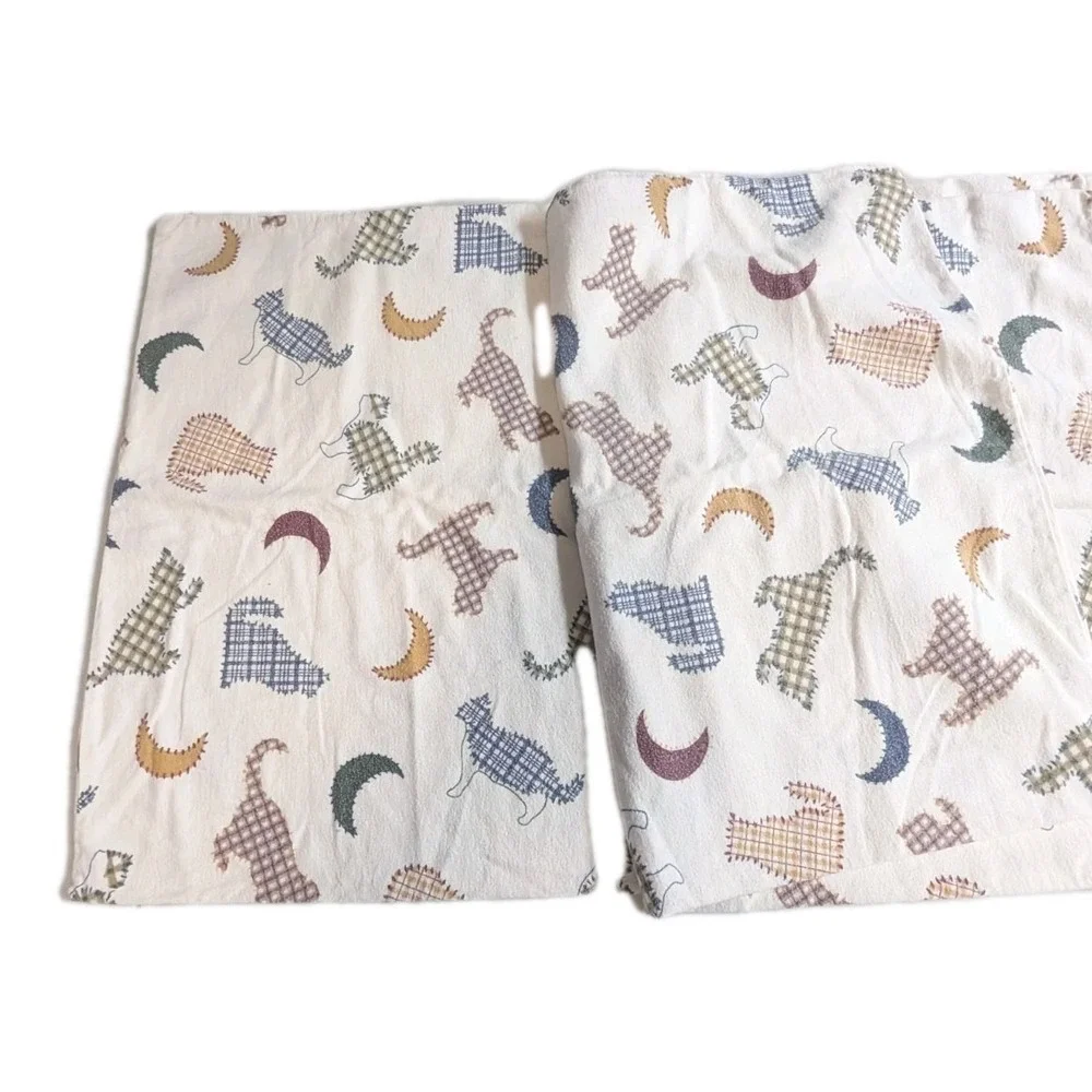 Charter Club 100% Cotton Pillowcases Set of 2 Standard/Queen Cat Moon Print